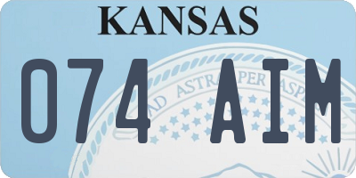 KS license plate 074AIM