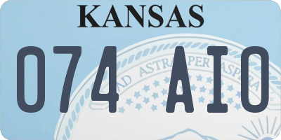 KS license plate 074AIO