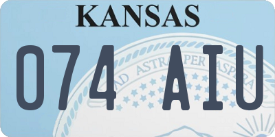 KS license plate 074AIU