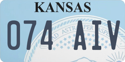 KS license plate 074AIV