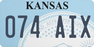 KS license plate 074AIX