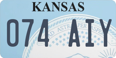 KS license plate 074AIY