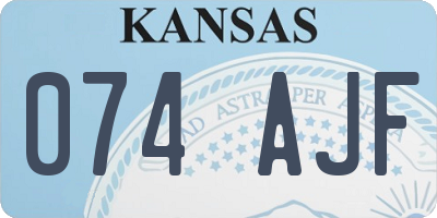 KS license plate 074AJF