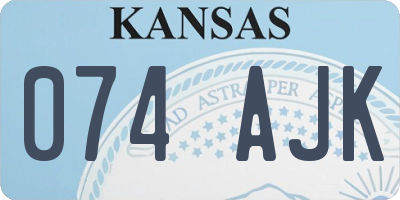 KS license plate 074AJK
