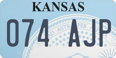 KS license plate 074AJP
