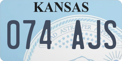 KS license plate 074AJS