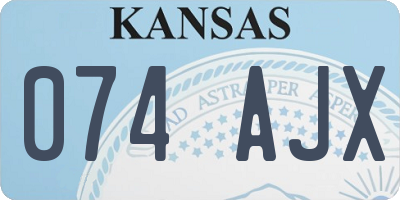 KS license plate 074AJX