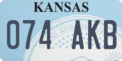 KS license plate 074AKB