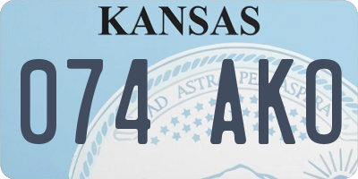 KS license plate 074AKO