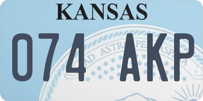 KS license plate 074AKP