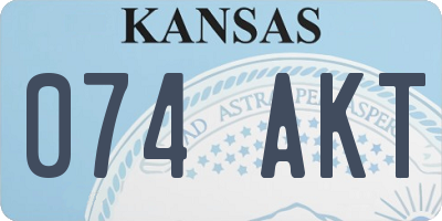 KS license plate 074AKT