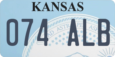 KS license plate 074ALB