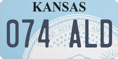 KS license plate 074ALD