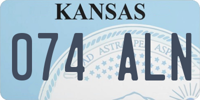 KS license plate 074ALN