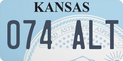 KS license plate 074ALT