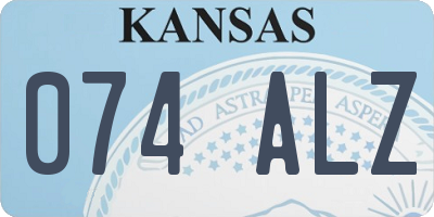KS license plate 074ALZ