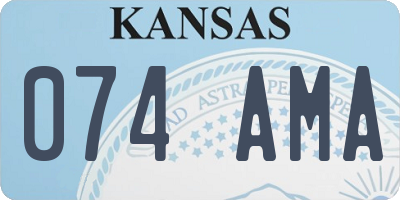 KS license plate 074AMA