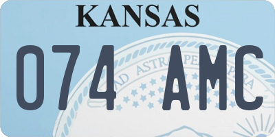 KS license plate 074AMC