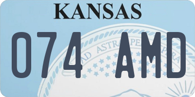 KS license plate 074AMD