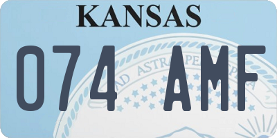 KS license plate 074AMF