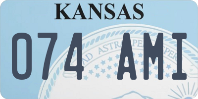 KS license plate 074AMI