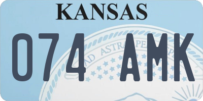 KS license plate 074AMK