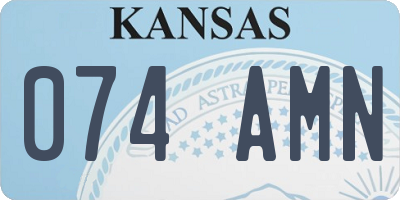 KS license plate 074AMN