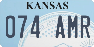 KS license plate 074AMR
