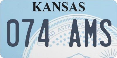 KS license plate 074AMS