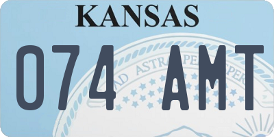 KS license plate 074AMT