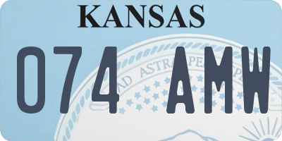 KS license plate 074AMW