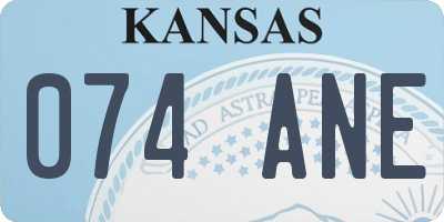KS license plate 074ANE