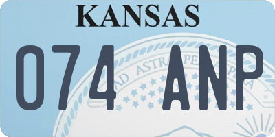 KS license plate 074ANP