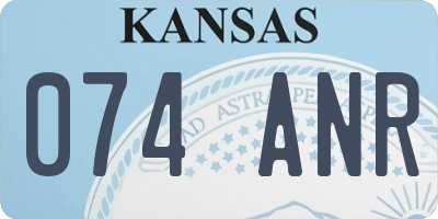 KS license plate 074ANR