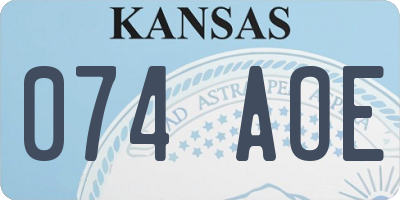 KS license plate 074AOE