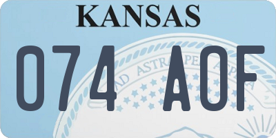 KS license plate 074AOF