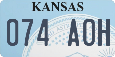 KS license plate 074AOH