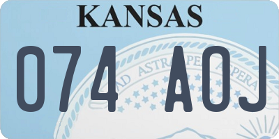 KS license plate 074AOJ