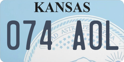 KS license plate 074AOL