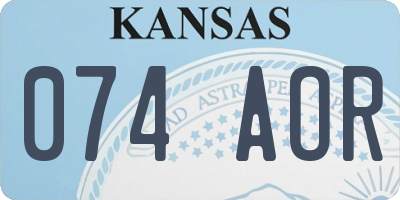 KS license plate 074AOR