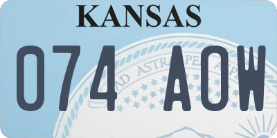 KS license plate 074AOW