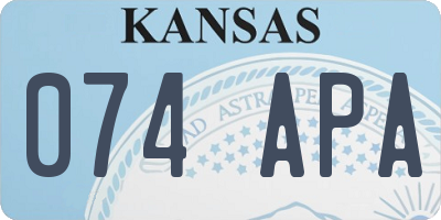 KS license plate 074APA