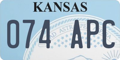 KS license plate 074APC