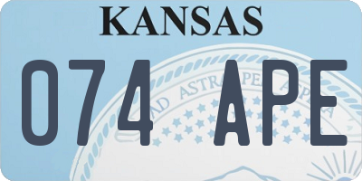 KS license plate 074APE