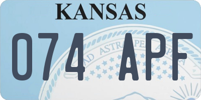 KS license plate 074APF