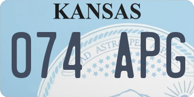 KS license plate 074APG