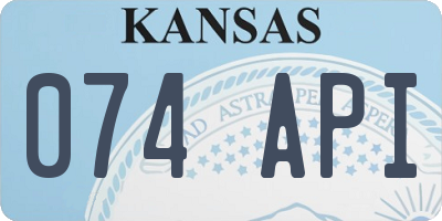KS license plate 074API