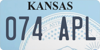 KS license plate 074APL