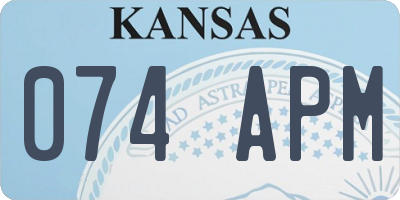 KS license plate 074APM
