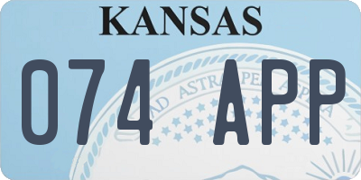 KS license plate 074APP